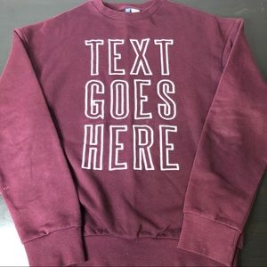 H&M TEXT GOES HERE Maroon Sweater Unisex X-Small